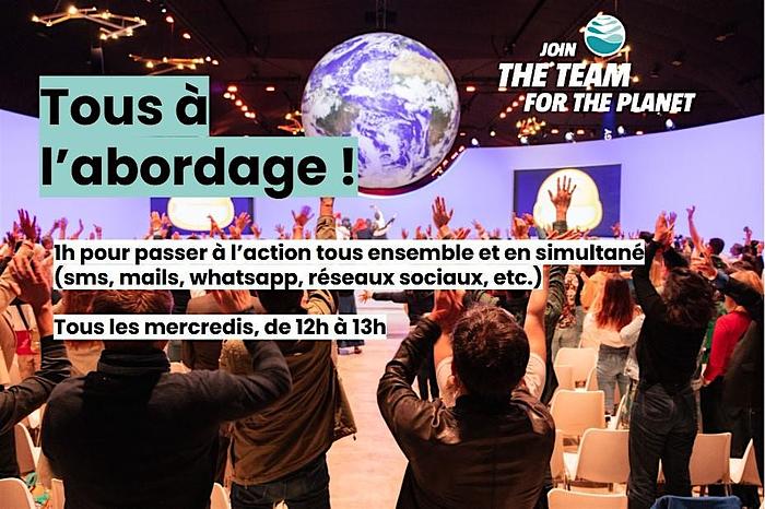 Tous à l'abordage, 1h d'action collective  -  12h à 13h  tous les mercredis